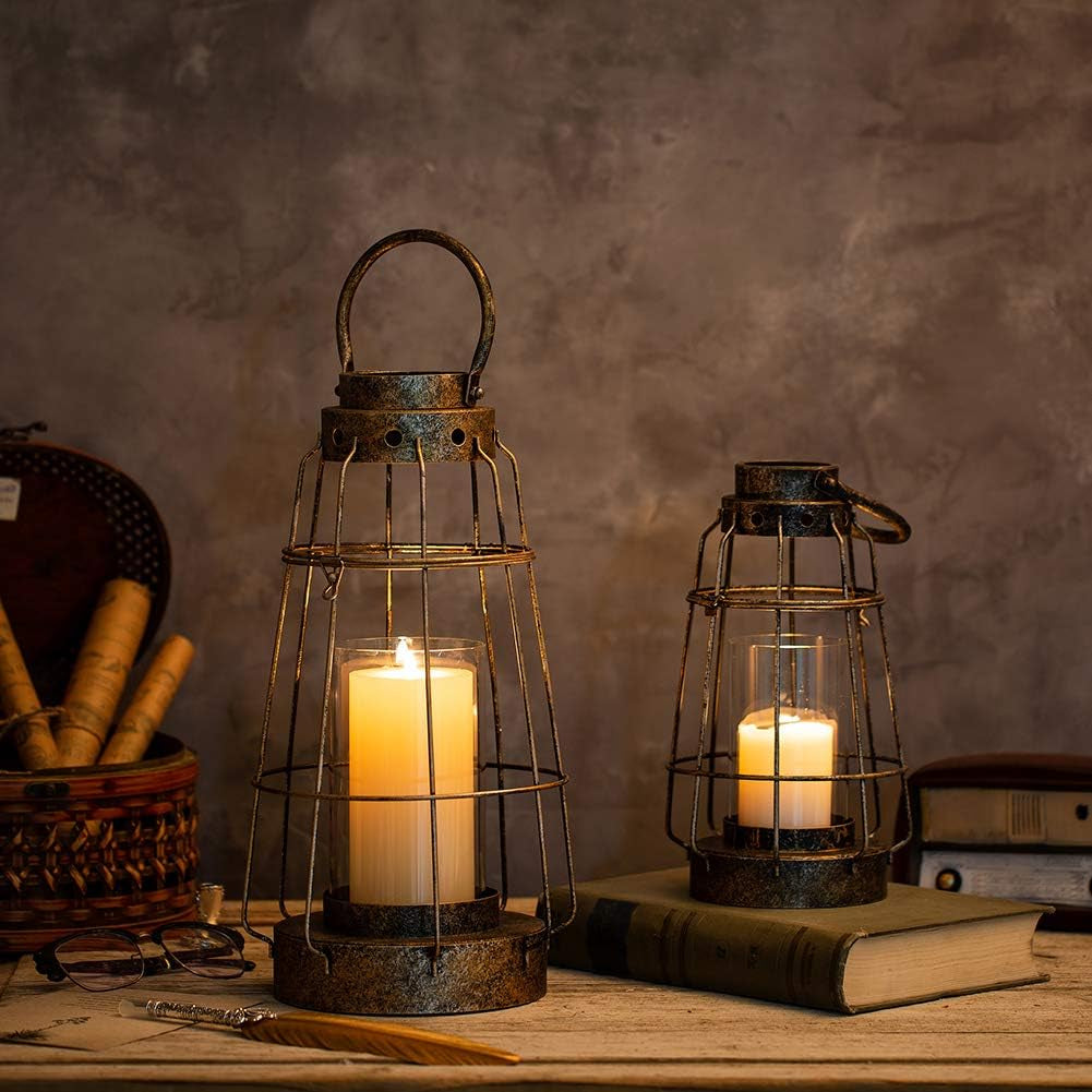 The Harvest Lantern — Vintage Iron & Glass Candle Holder