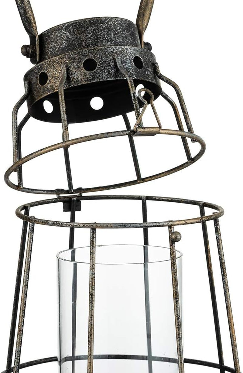 The Harvest Lantern — Vintage Iron & Glass Candle Holder