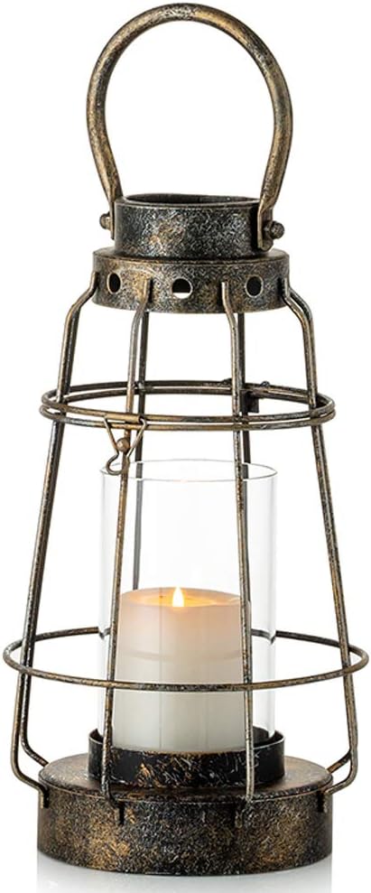 The Harvest Lantern — Vintage Iron & Glass Candle Holder