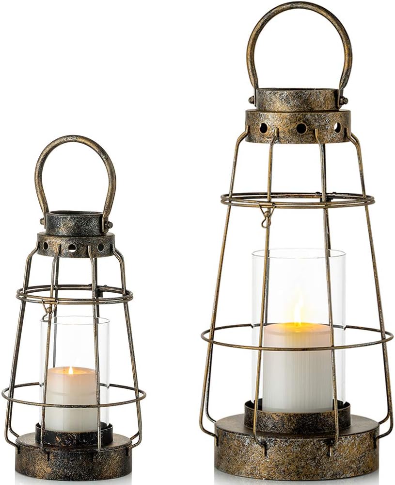 The Harvest Lantern — Vintage Iron & Glass Candle Holder