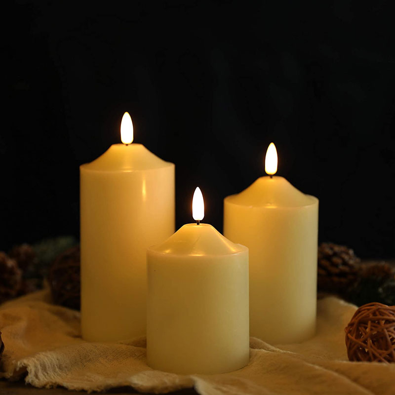 Soft Light Trio — Real Wax Flameless Candles-1