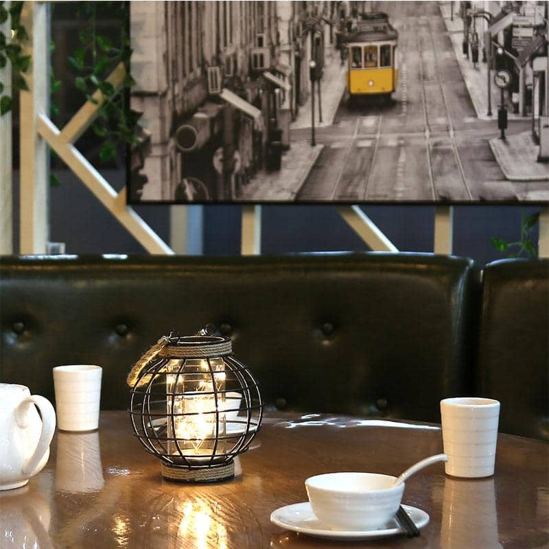 Hemp Rope Cage LED Table Lamp – 7.3" Battery Powered Fairy Light Lantern-4