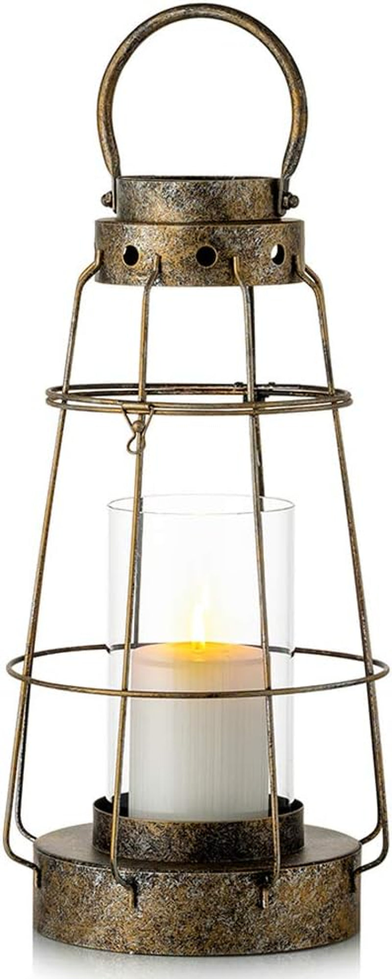 The Harvest Lantern — Vintage Iron & Glass Candle Holder