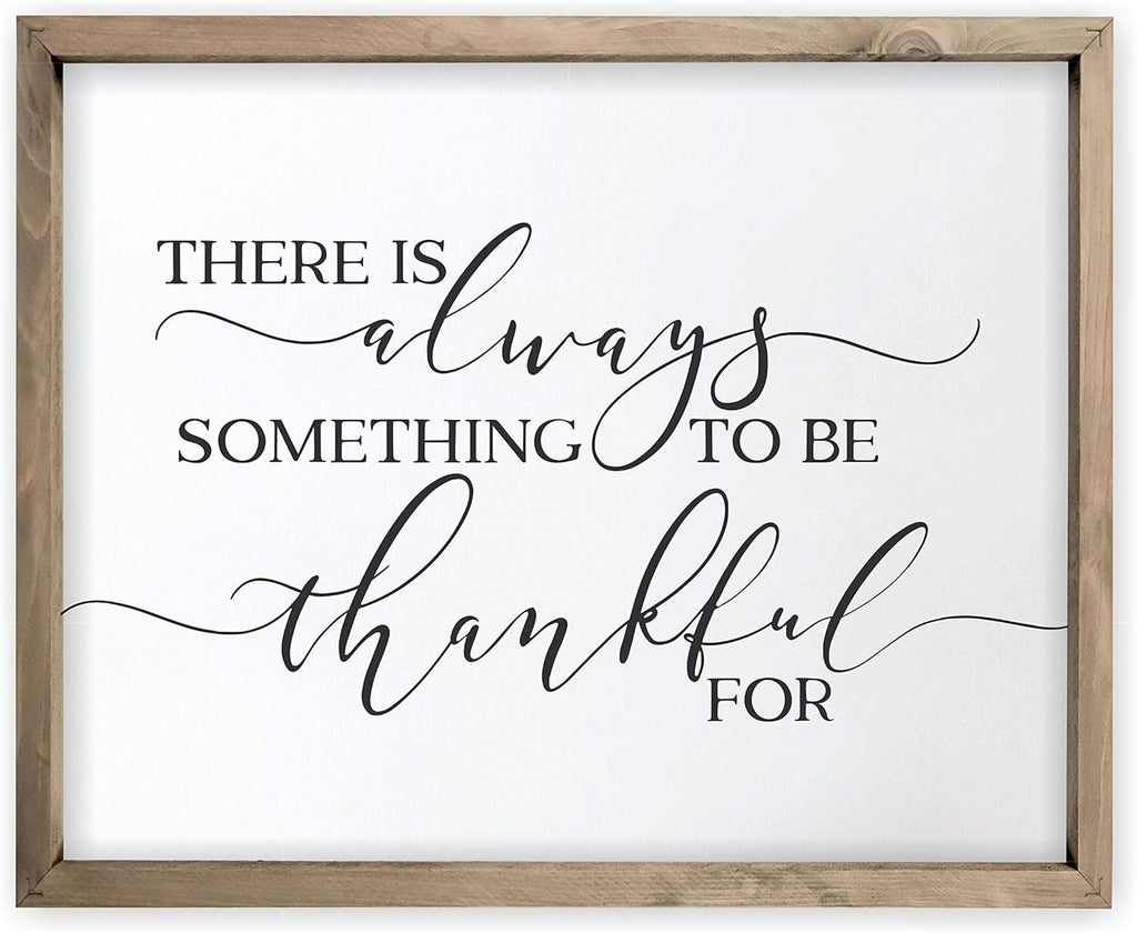 The Thankful Sign — Framed Wooden Wall Art
