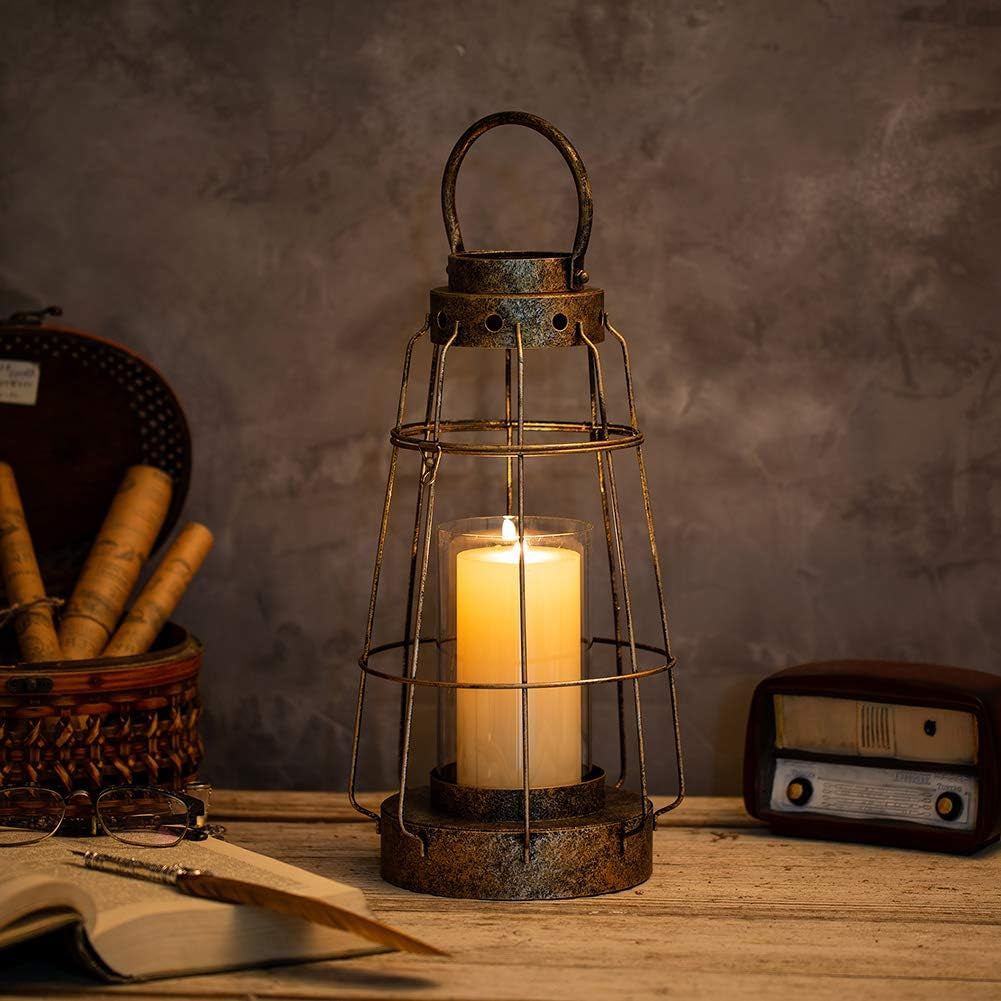 The Harvest Lantern — Vintage Iron & Glass Candle Holder