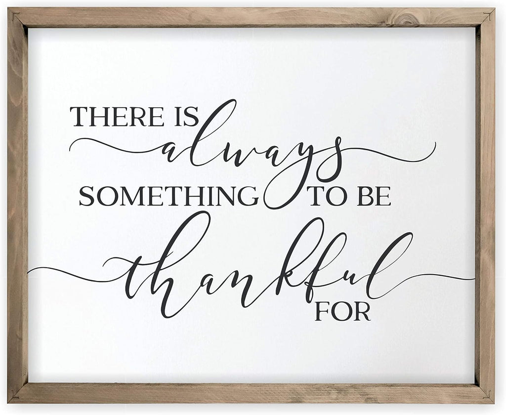 The Thankful Sign — Framed Wooden Wall Art