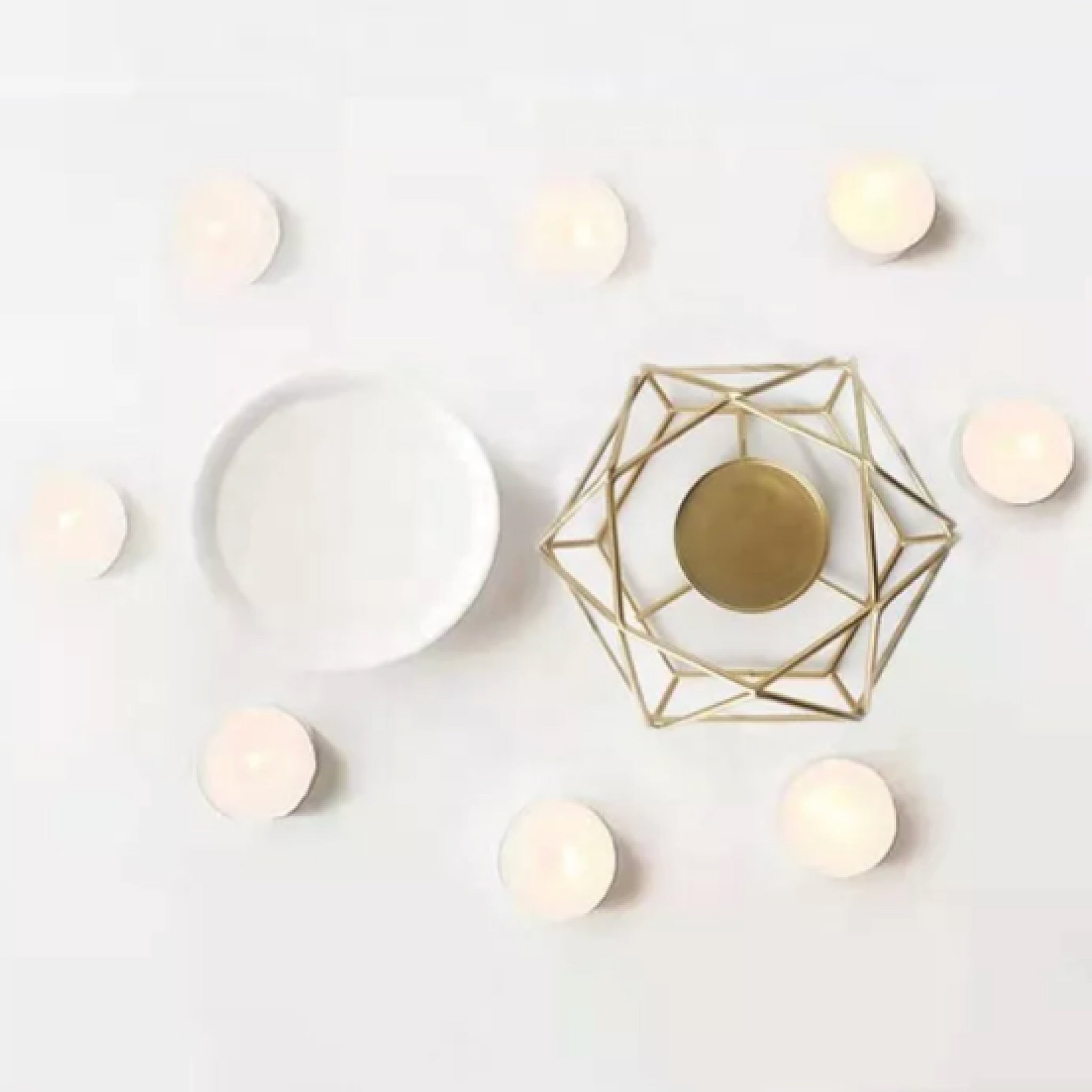 Geo Warmer — Ceramic & Gold Aromatherapy Candle Holder-2