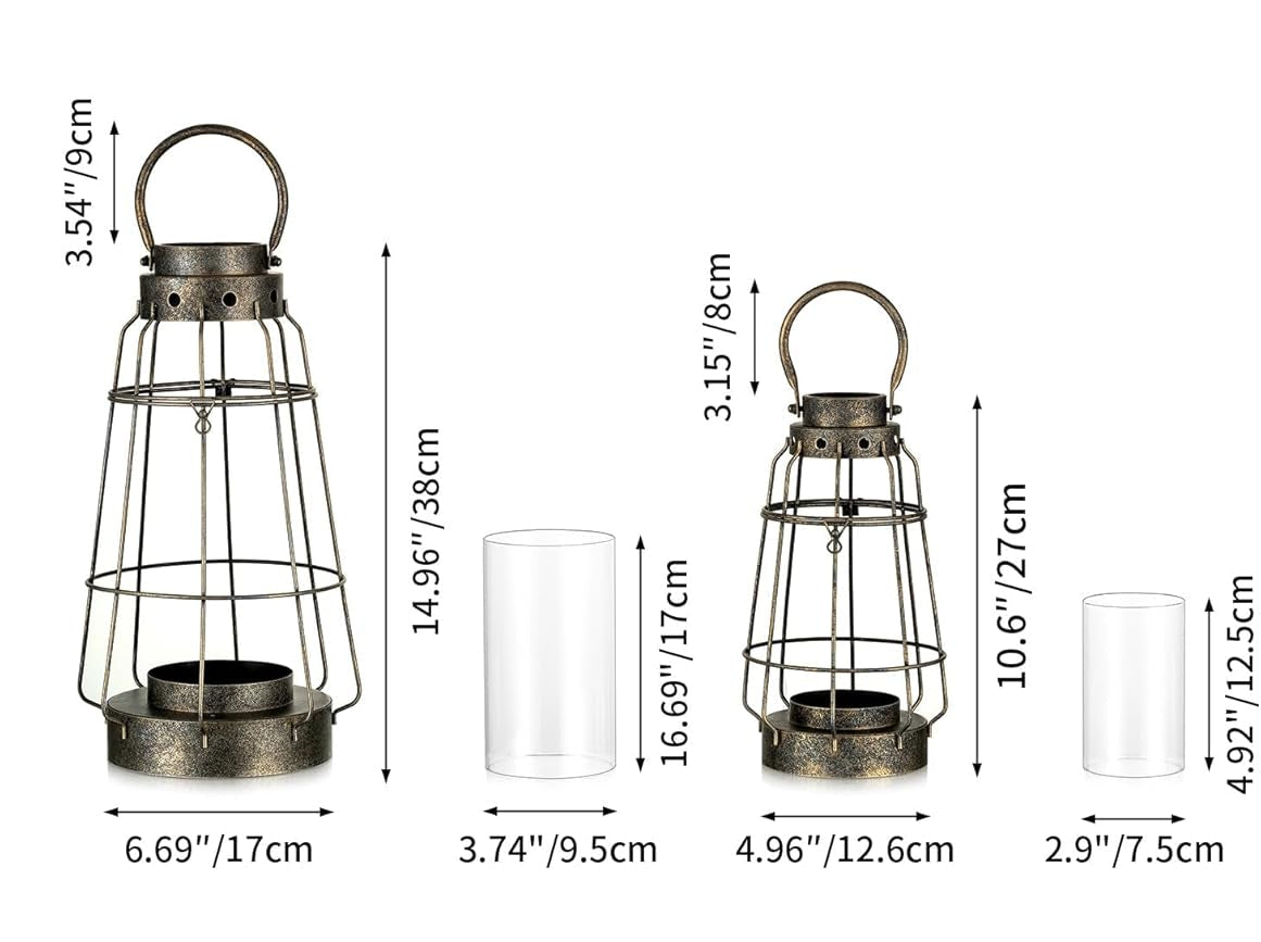 The Harvest Lantern — Vintage Iron & Glass Candle Holder